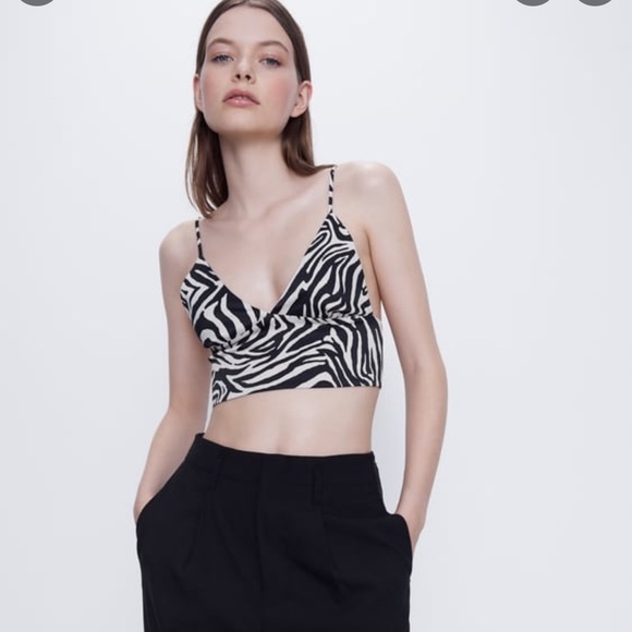 Zara | Tops | Zara Zebra Print Crop Top Size S | Poshmark